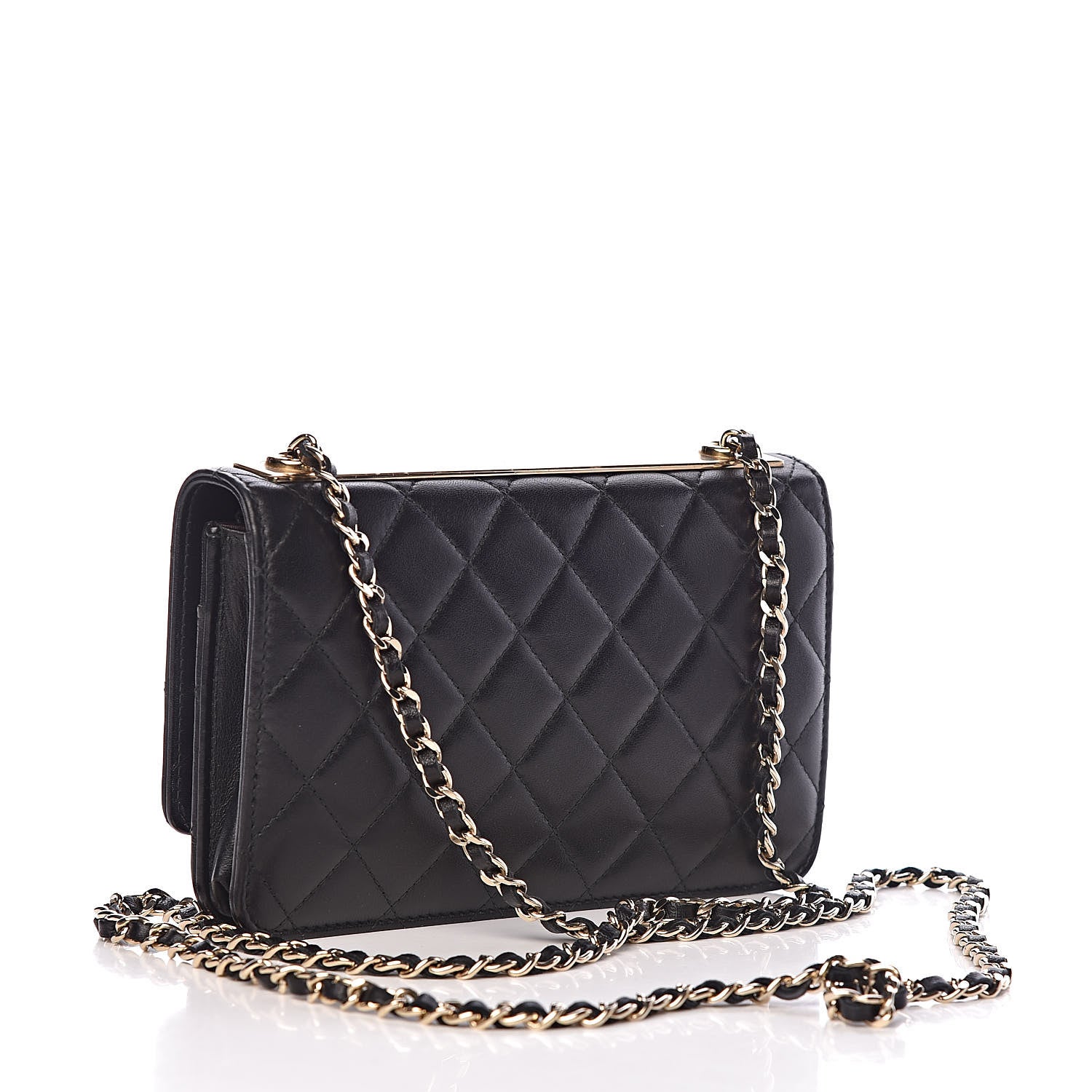Chanel Lambskin Quilted Trendy CC Wallet On Chain WOC Black 3 of 17