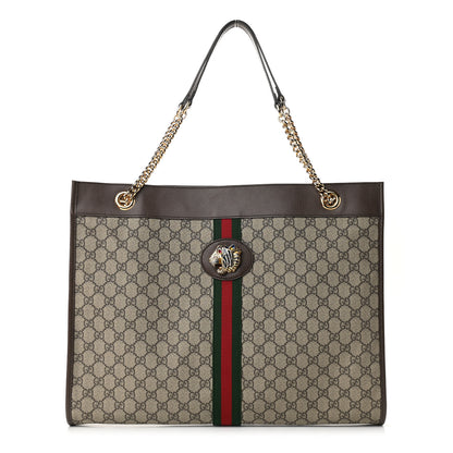Gucci GG Supreme Monogram Large Rajah Chain Tote Beige New Acero 1 of 9