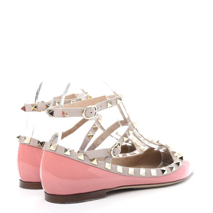 Valentino Garavani Patent Rockstud Cage Ballerina Flats 37 Ninphea Poudre 4 of 10