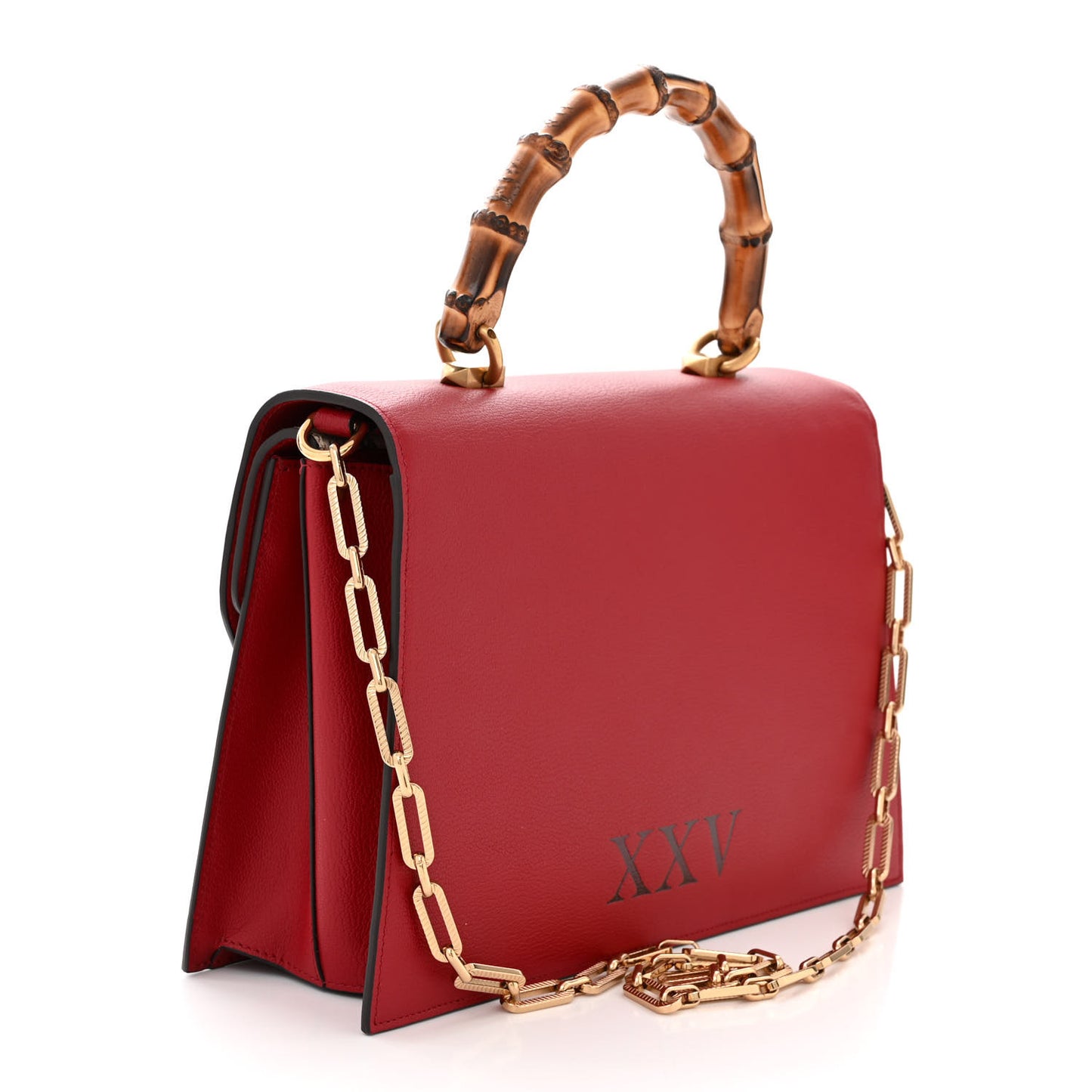 Calfskin Snakeskin Studded Medium Ottilia Top Handle Bag Red