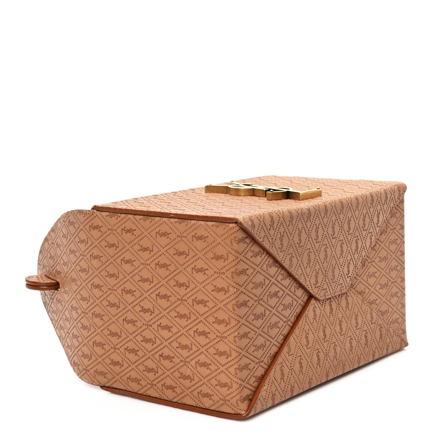 Calfskin Monogram Take Away Box Dusty Vintage Brown Gold