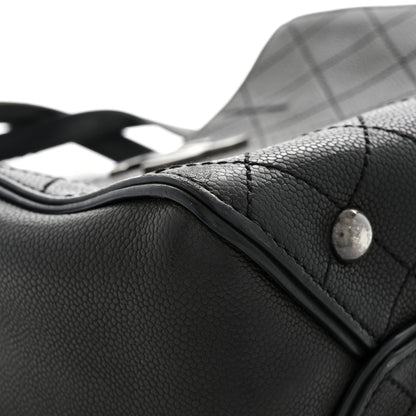 Chanel Calfskin Stitched Hamptons Tote Black 15 of 15