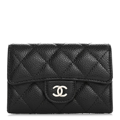 Chanel Caviar Quilted Flap Card Holder Wallet Black 1 of 8