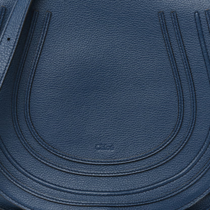 Chloe Grained Calfskin Medium Marcie Saddle Bag Deep Denim 9 of 12