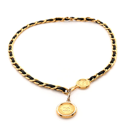Chanel Lambskin Chain CC Medallion Belt Black Gold 1 of 9