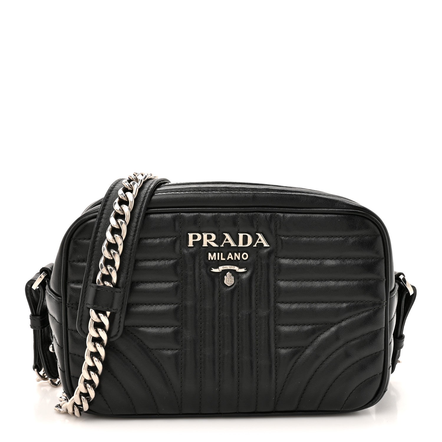 Prada Soft Calfskin Diagramme Camera Bag Black 1 of 13