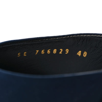 Saint Laurent Crepe De Chine Suite Mule Sandals 40 Dark Blue 6 of 9