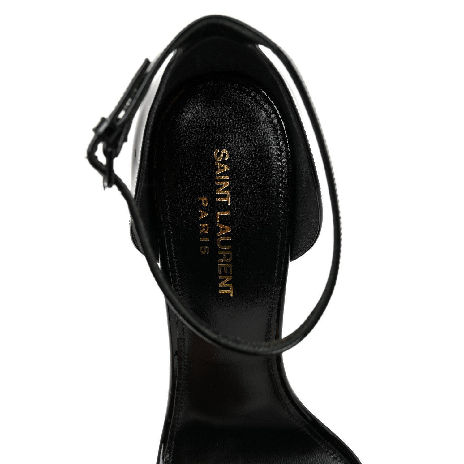 Saint Laurent Patent Calfskin Opyum 85 Sandals 38.5 Black 7 of 10