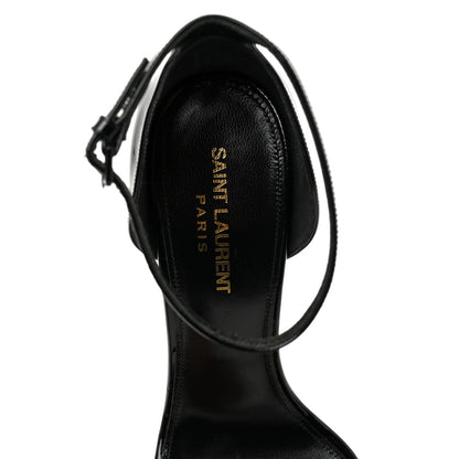 Saint Laurent Patent Calfskin Opyum 85 Sandals 38.5 Black 7 of 10