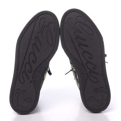 Gucci Canvas Flora Knight High Top Sneakers 36.5 Black 5 of 8
