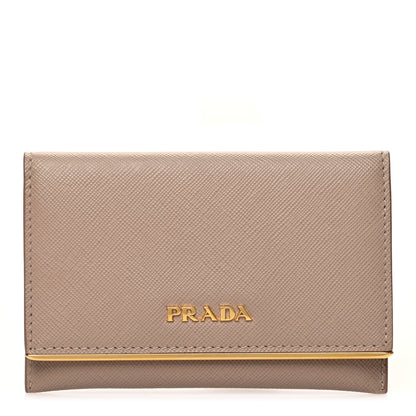 Prada Saffiano Metal Bar Card Holder Cammeo 2 of 7