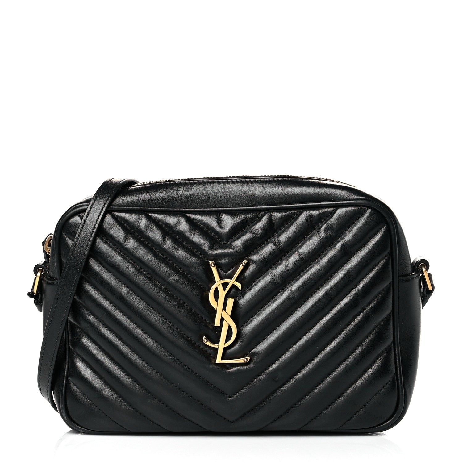 Saint Laurent Calfskin Matelasse Monogram Lou Camera Bag Black 1 of 10