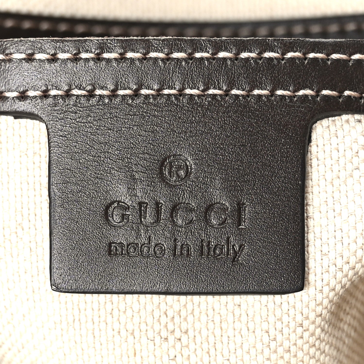 Gucci GG Supreme Monogram Selleria Calfskin Small Flat Side Zip Messenger Bag Beige Ebony Cocoa Dark Chocolate 7 of 10