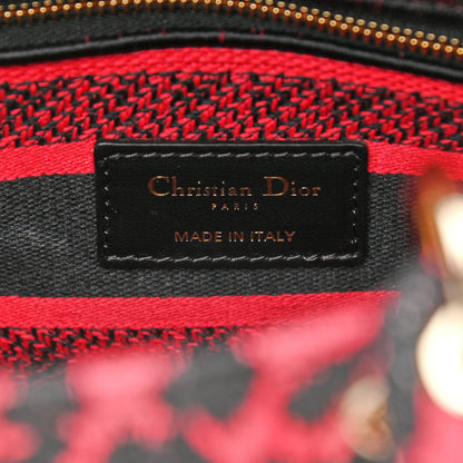 Christian Dior Canvas Mizza Embroidered Medium Lady D-Lite Fuchsia 6 of 9