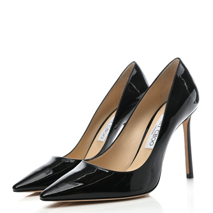 Jimmy Choo Patent Pointy Toe Romy 100 Pumps 38 Black 3 of 7