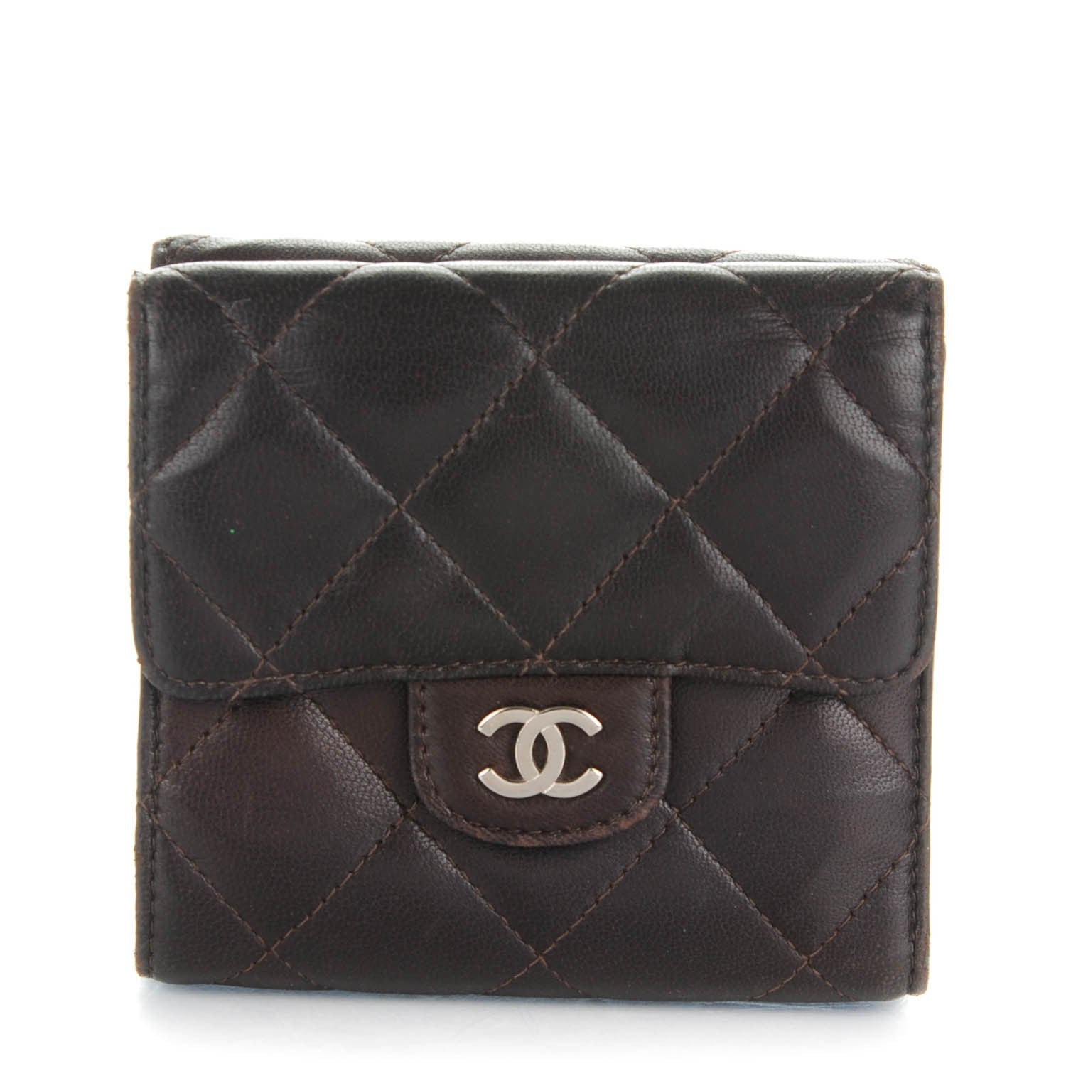 Chanel Lambskin Quilted Double Sided Wallet Brown 1 of 9