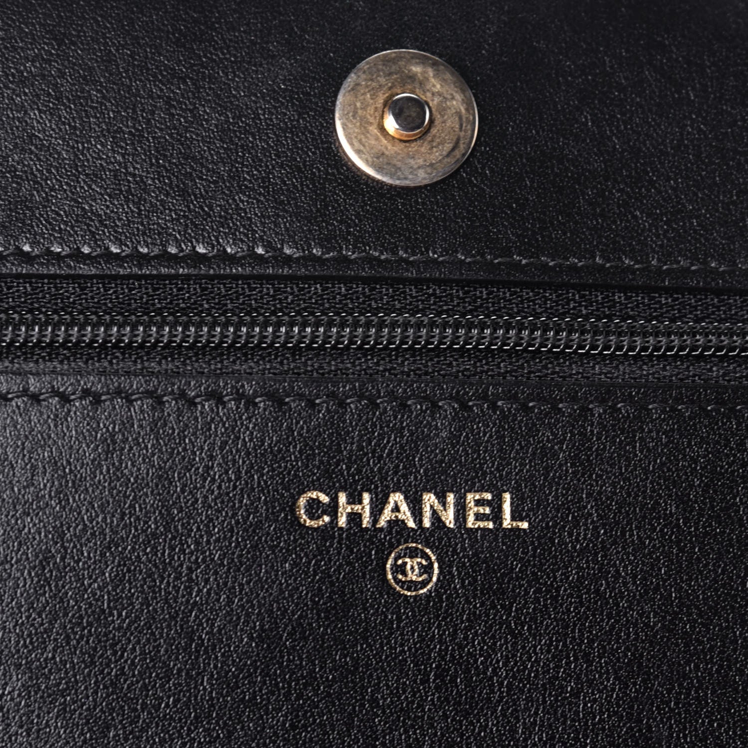 Chanel Shiny Crumpled Calfskin Quilted Chanel 19 Wallet On Chain WOC Black 7 of 9