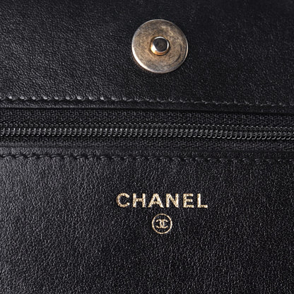 Chanel Shiny Crumpled Calfskin Quilted Chanel 19 Wallet On Chain WOC Black 7 of 9