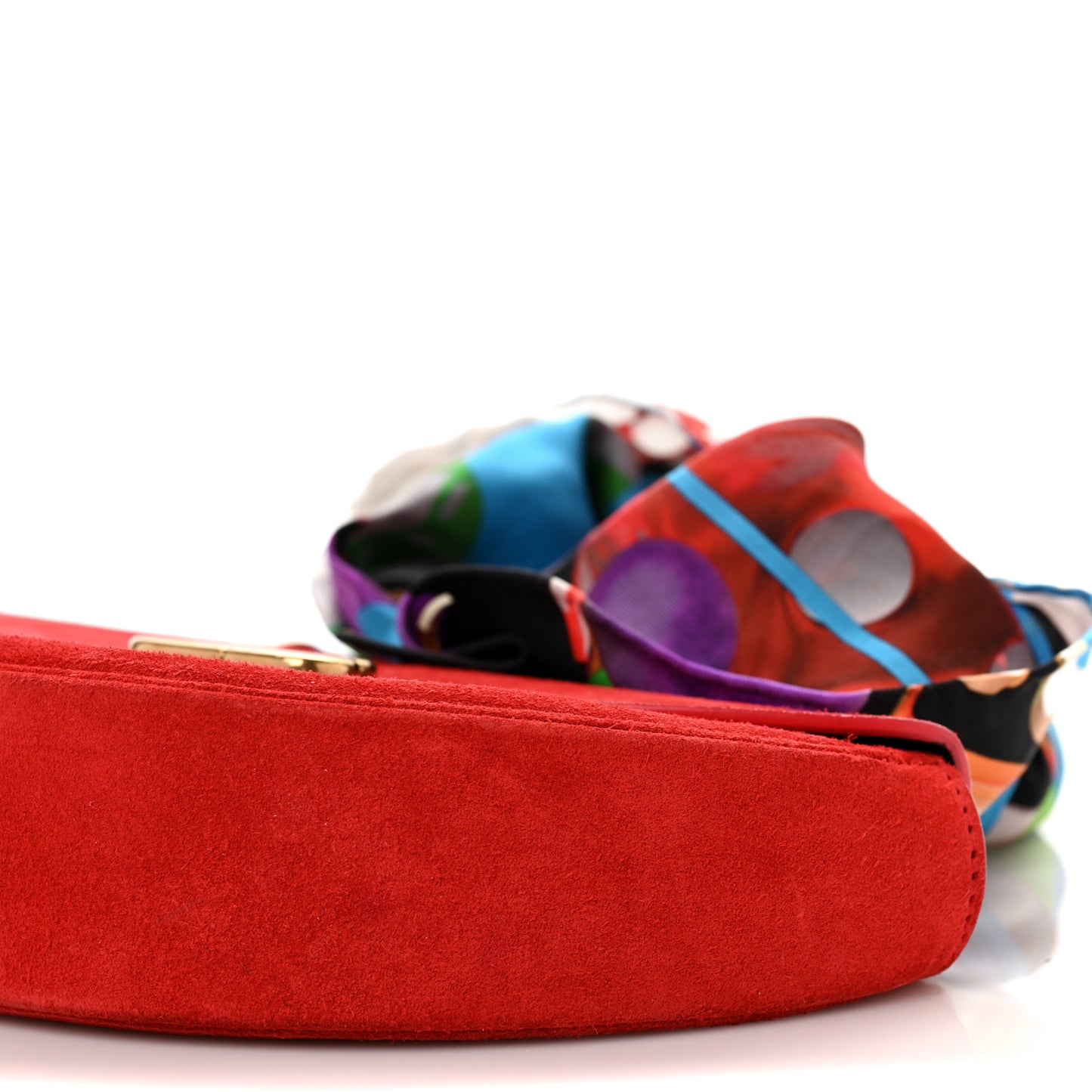 Suede Opera Clutch Bag Red
