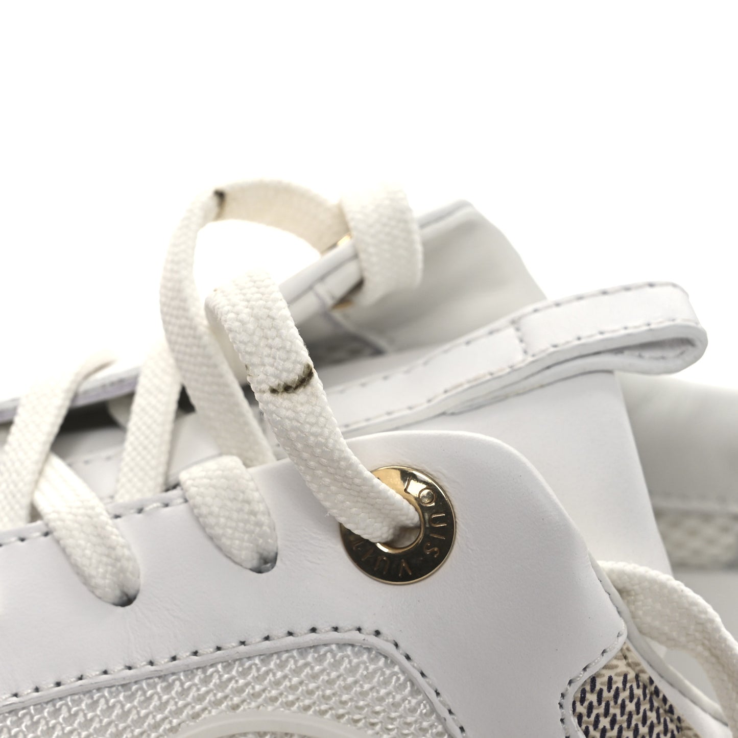 Calfskin Damier Azur Run Away Sneakers 37 White