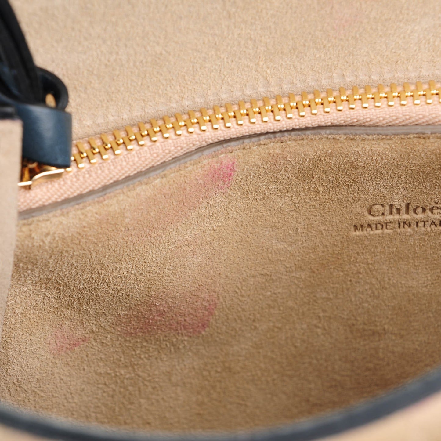 Suede Calfskin Medium Faye Shoulder Bag Silver Blue