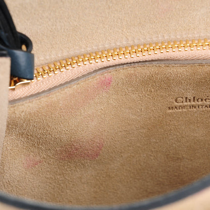 Chloe Suede Calfskin Medium Faye Shoulder Bag Silver Blue 9 of 11