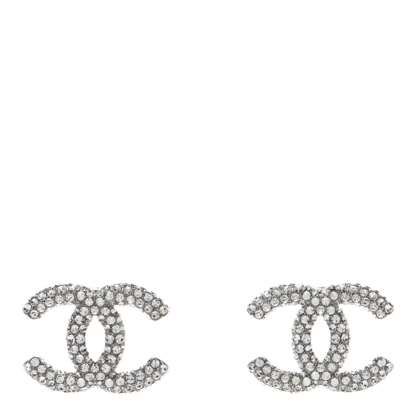 Crystal CC Earrings Silver