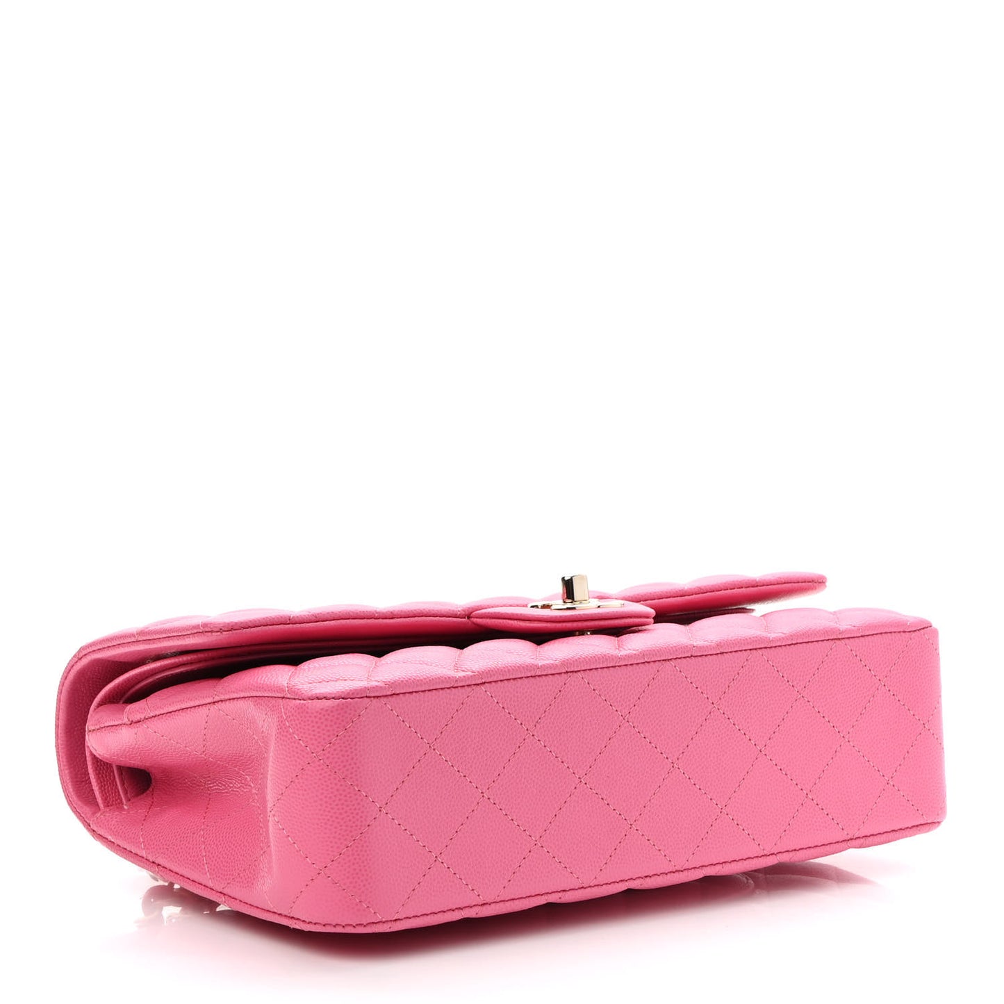 Caviar Quilted Medium Double Flap Pink