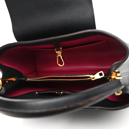 Louis Vuitton Taurillon Capucines MM Black Fuchsia 4 of 12