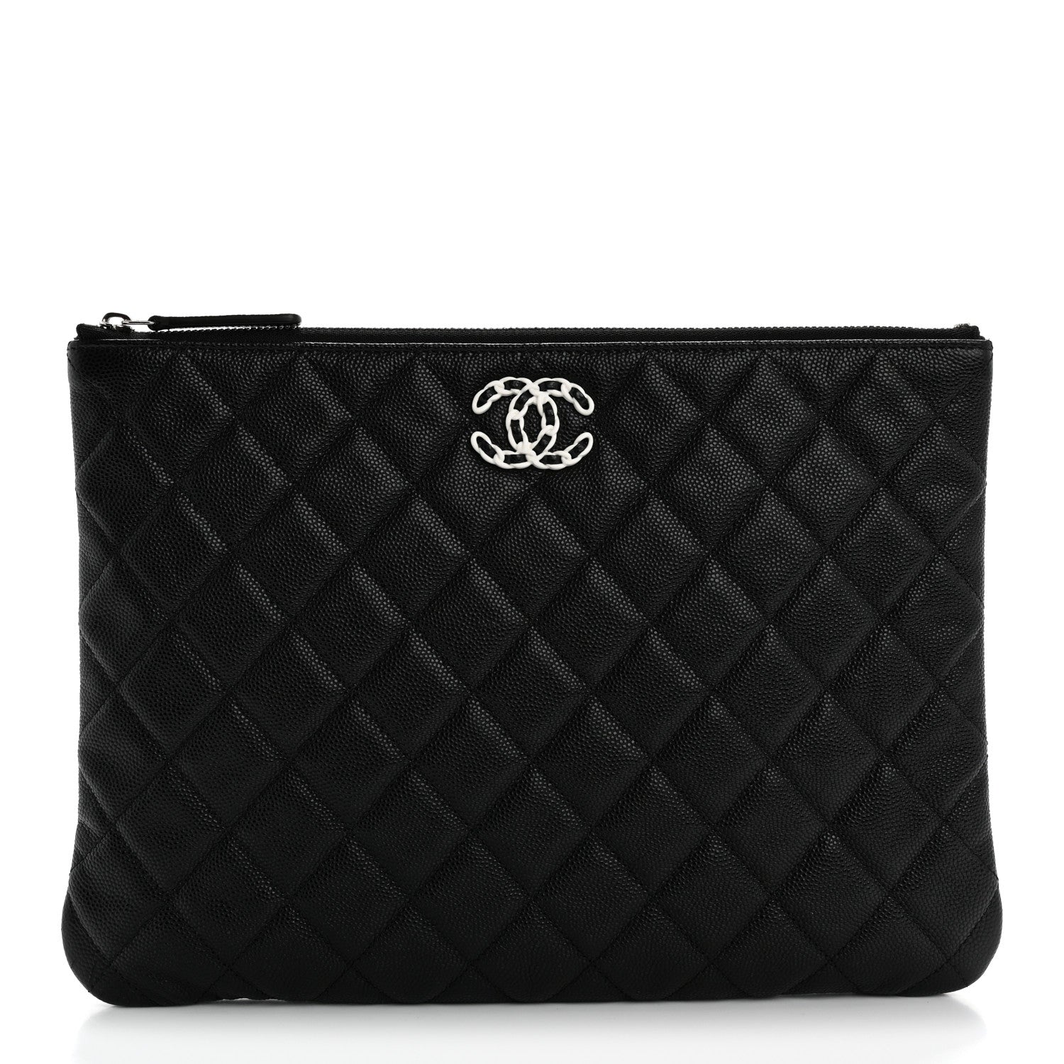 Chanel Caviar Quilted Medium Chanel 19 Cosmetic Case Black 1 of 9