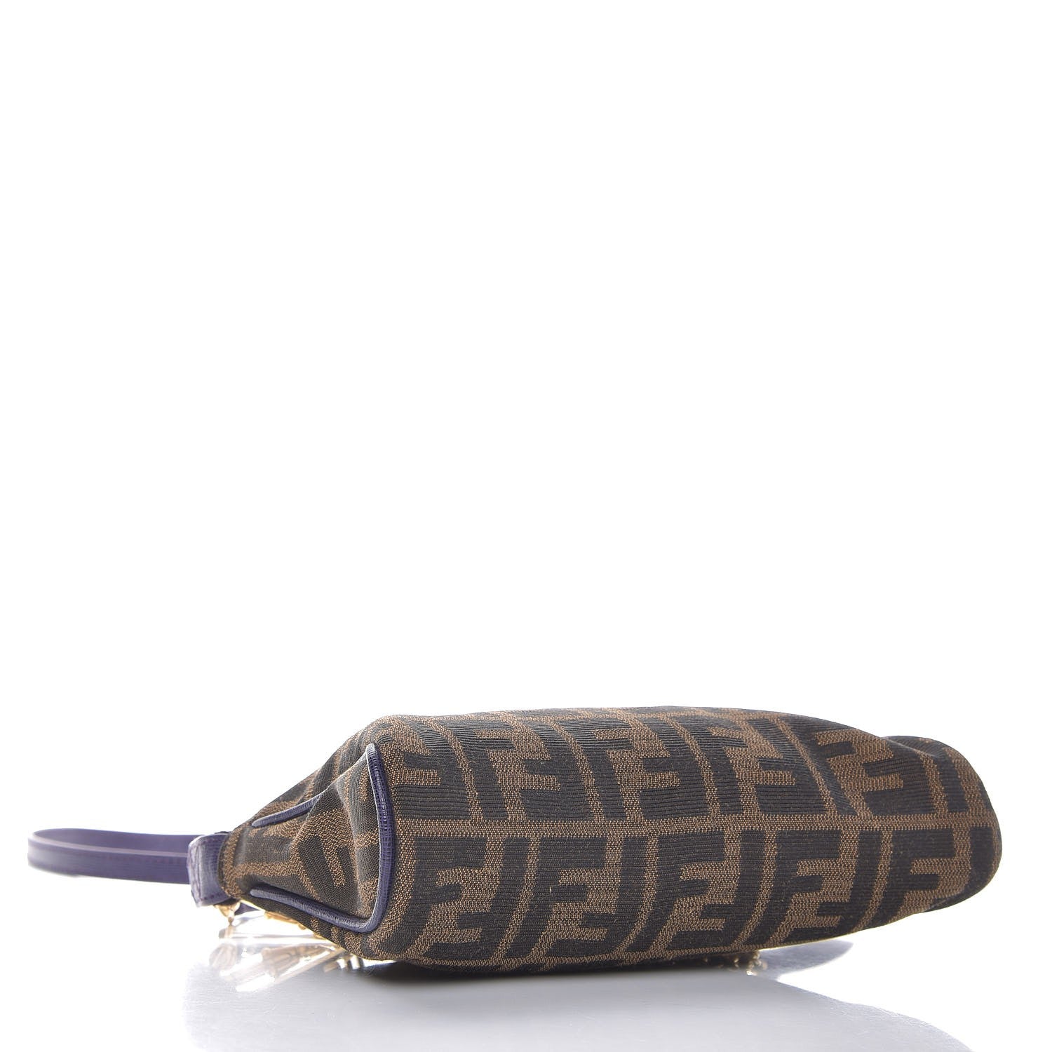 Fendi Zucca Vitello Elite Mini Pouch Crossbody Tobacco Viola 4 of 7