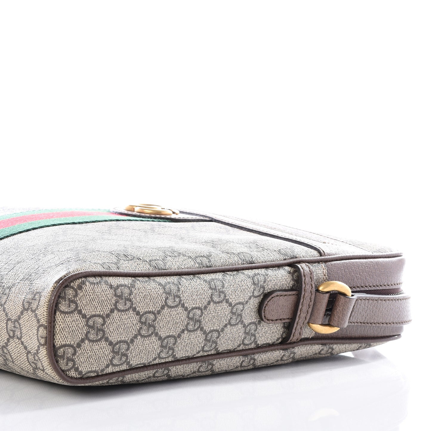 GG Supreme Monogram Web Medium Ophidia Messenger Bag Brown