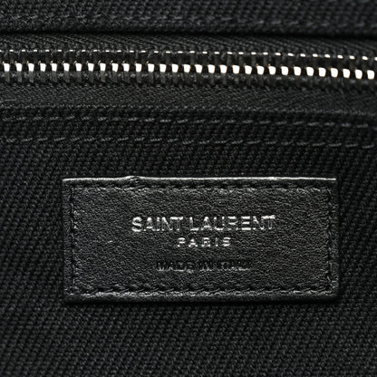 Saint Laurent Linen Calfskin Rive Gauche Tote Black 11 of 25