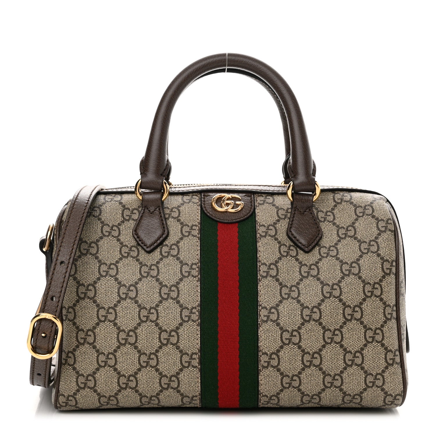 Gucci GG Supreme Monogram Web Small Ophidia Top Handle Bag Beige Ebony 1 of 10