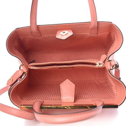 Fendi Vitello Elite Petite 2Jours Tote Pesca 5 of 17