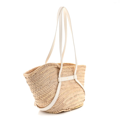 Givenchy Raffia Woven Calfskin Voyou Basket Bag White 3 of 10