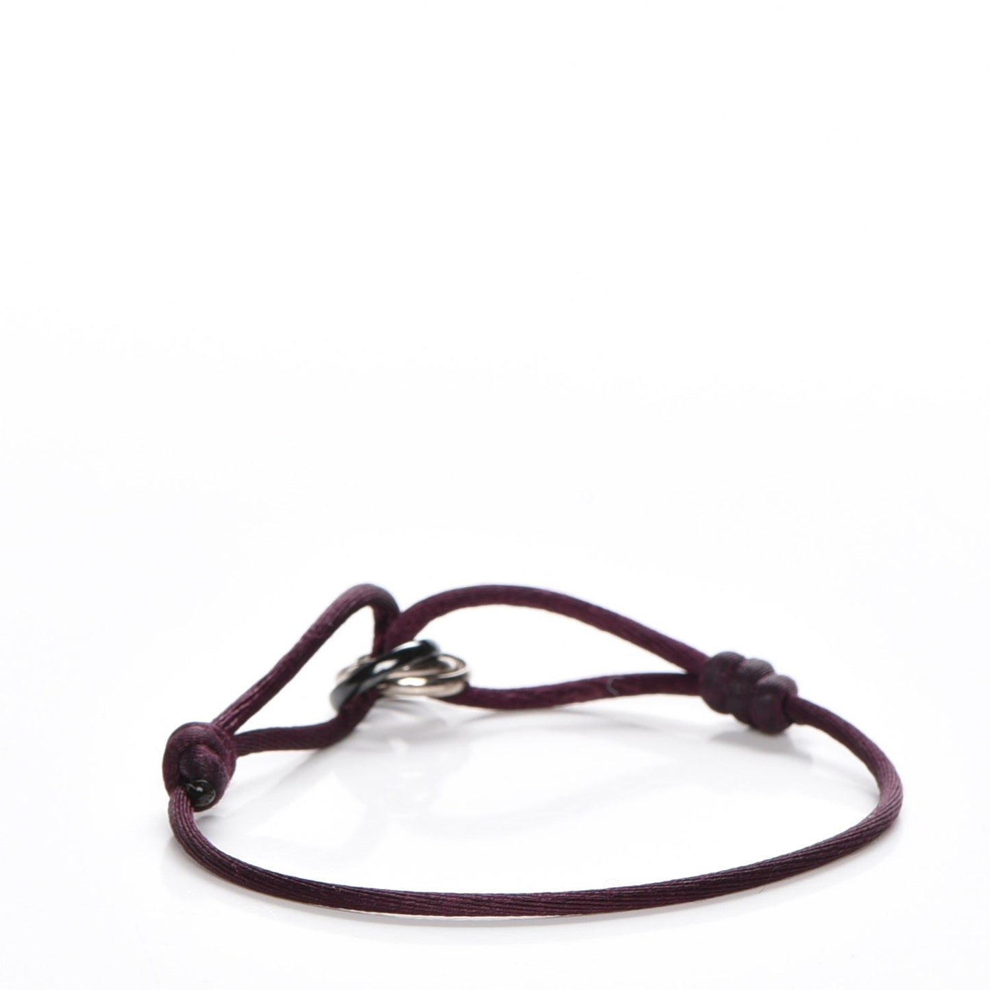 18K White Gold Ceramic Trinity Cord Bracelet Purple