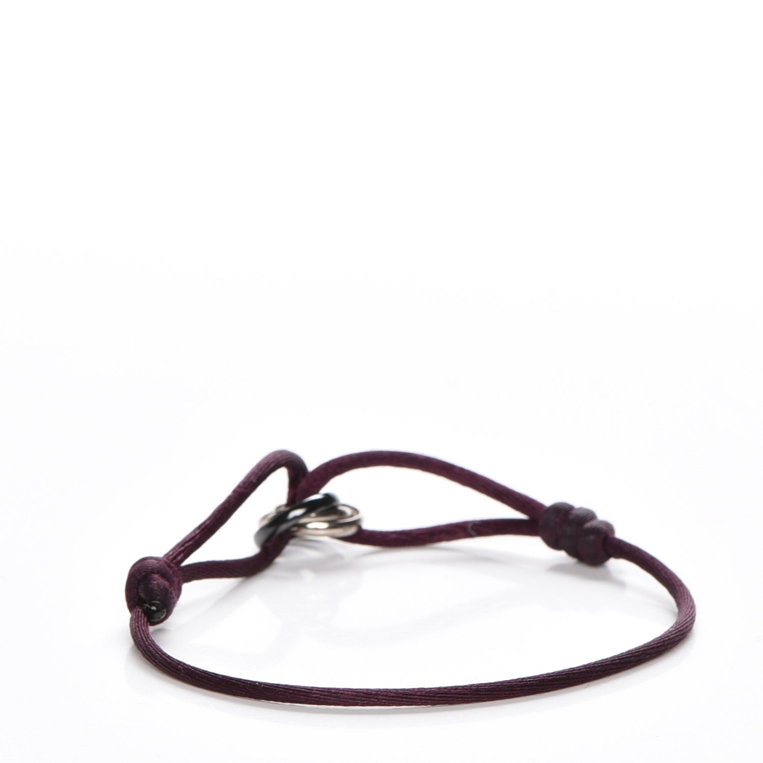 Cartier 18K White Gold Ceramic Trinity Cord Bracelet Purple 3 of 9