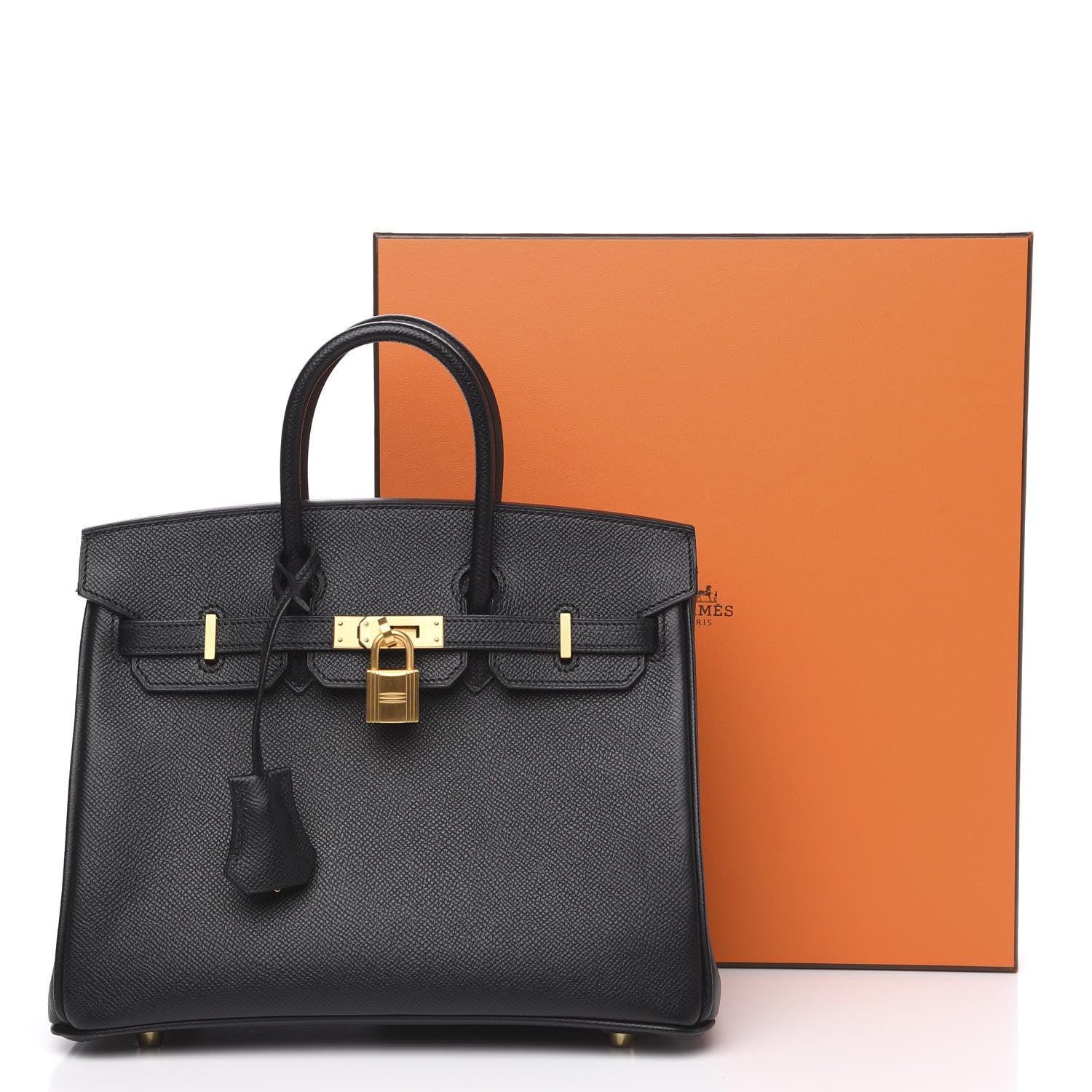 Hermes Epsom Horseshoe Birkin 25 Black Raisin 9 of 9
