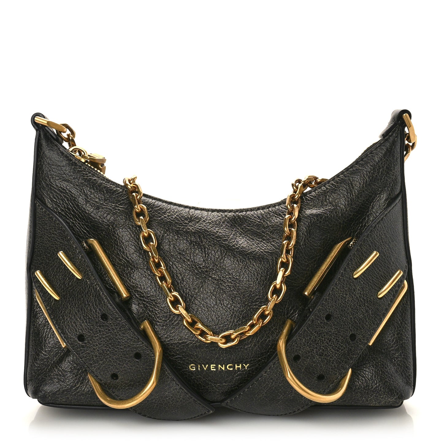 Aged Calfskin Mini Voyou Boyfriend Party Bag Black
