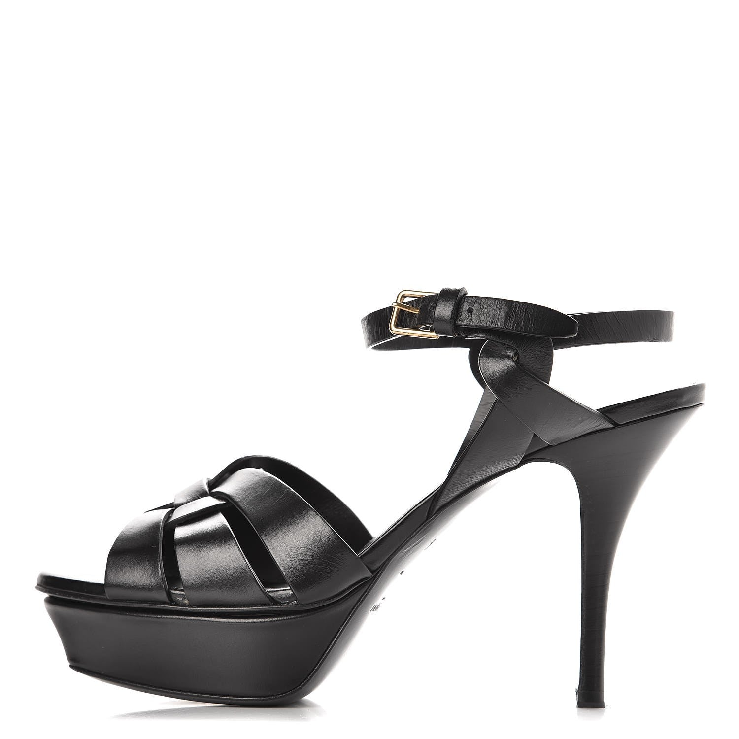 Saint Laurent Patent Tribute 75 Platform Sandals 36.5 Black 1 of 8