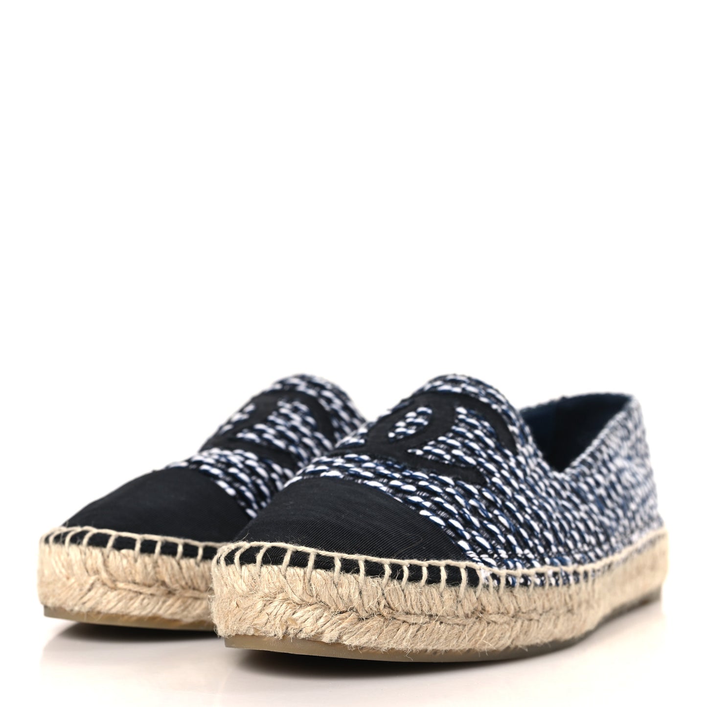 Tweed CC Espadrilles 39 White Black Navy