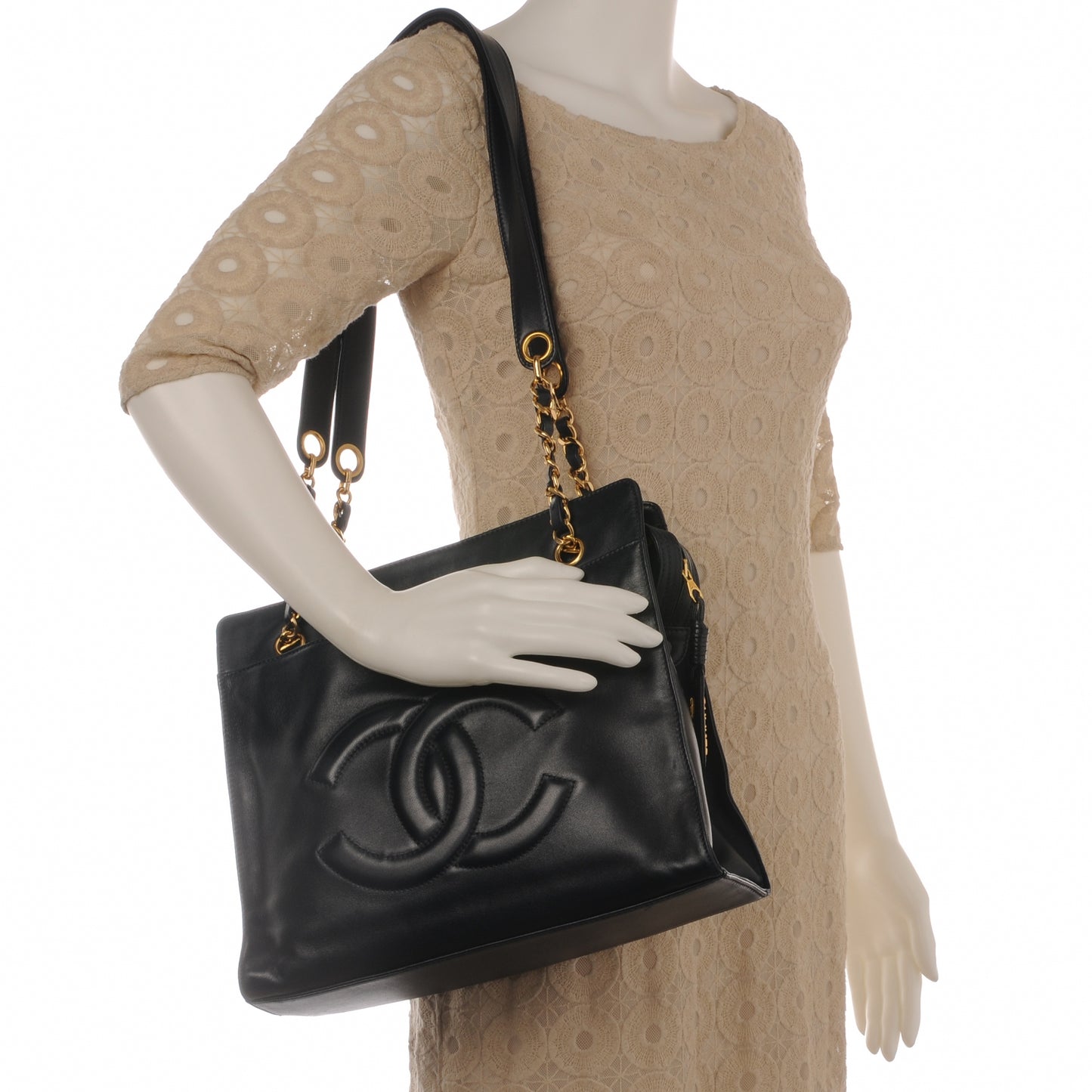 Lambskin CC Shoulder Bag Navy