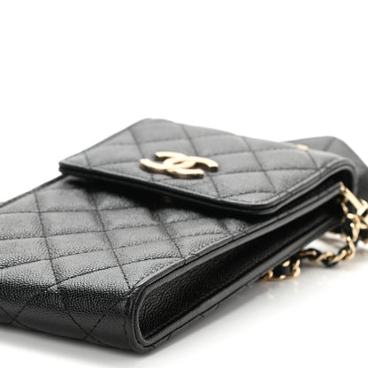 Chanel Caviar Quilted CC Airpods Pro and Phone Case With Chain Black 9 of 9