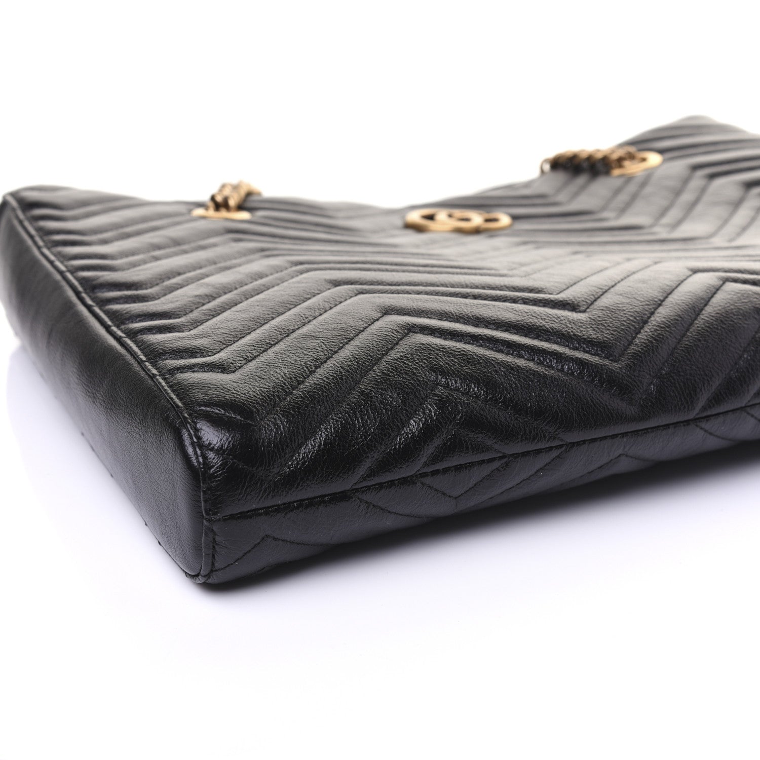 Gucci Vintage Calfskin Matelasse Medium GG Marmont Slim Tote Black 6 of 16