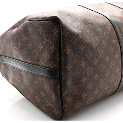 Louis Vuitton Monogram Macassar Keepall Bandouliere 55 7 of 9