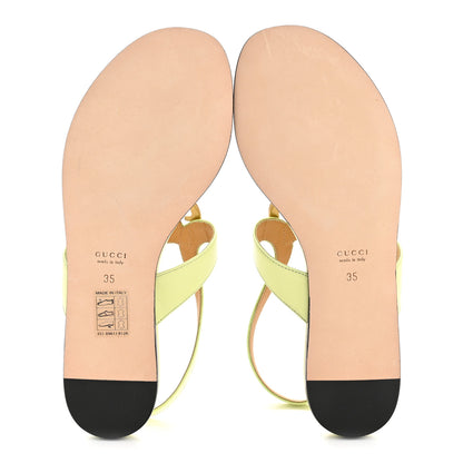 Gucci Calfskin Double G Thong Flat Sandals 35 Pistachio Green 6 of 9