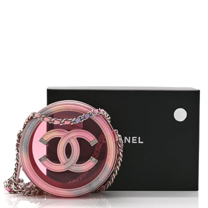 Chanel PVC Lambskin Filigree Round Clutch With Chain Pink 11 of 11