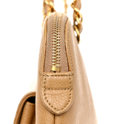 Chanel Caviar Flap Shoulder Bag Beige 12 of 12