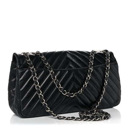 Chanel Lambskin Chevron Quilted Single Flap Black 2 of 11